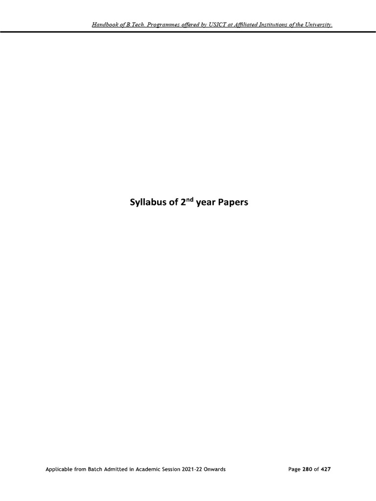 Btech Syllabus | PDF