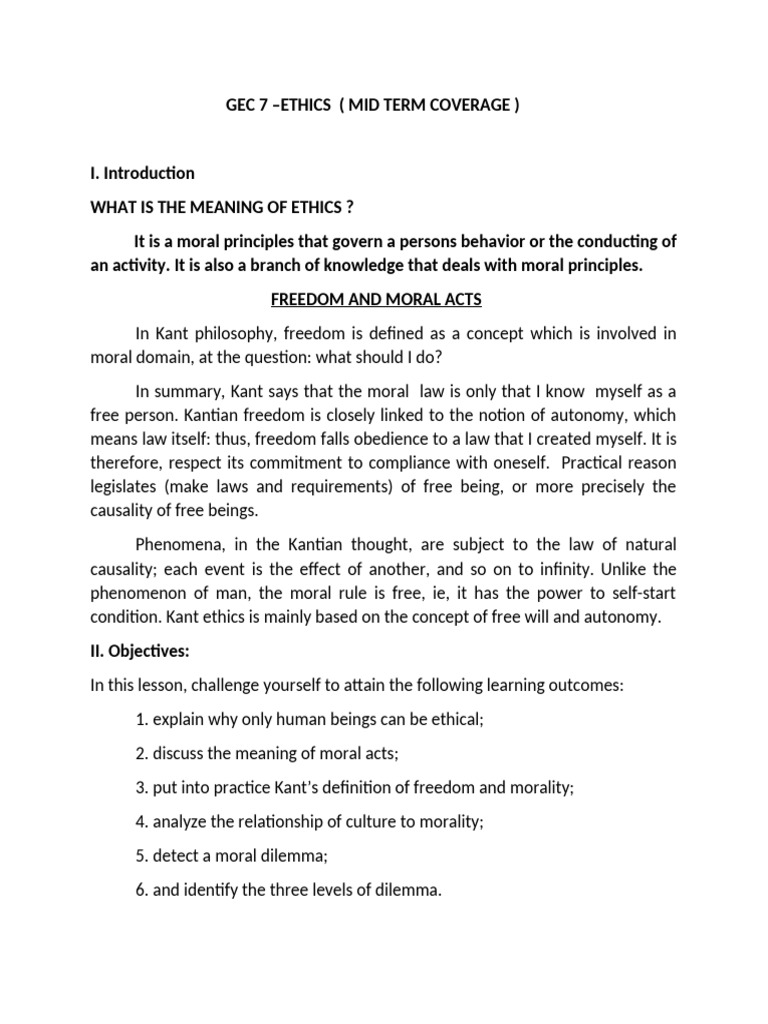 GEC 7 Learning Material in Ethics | PDF