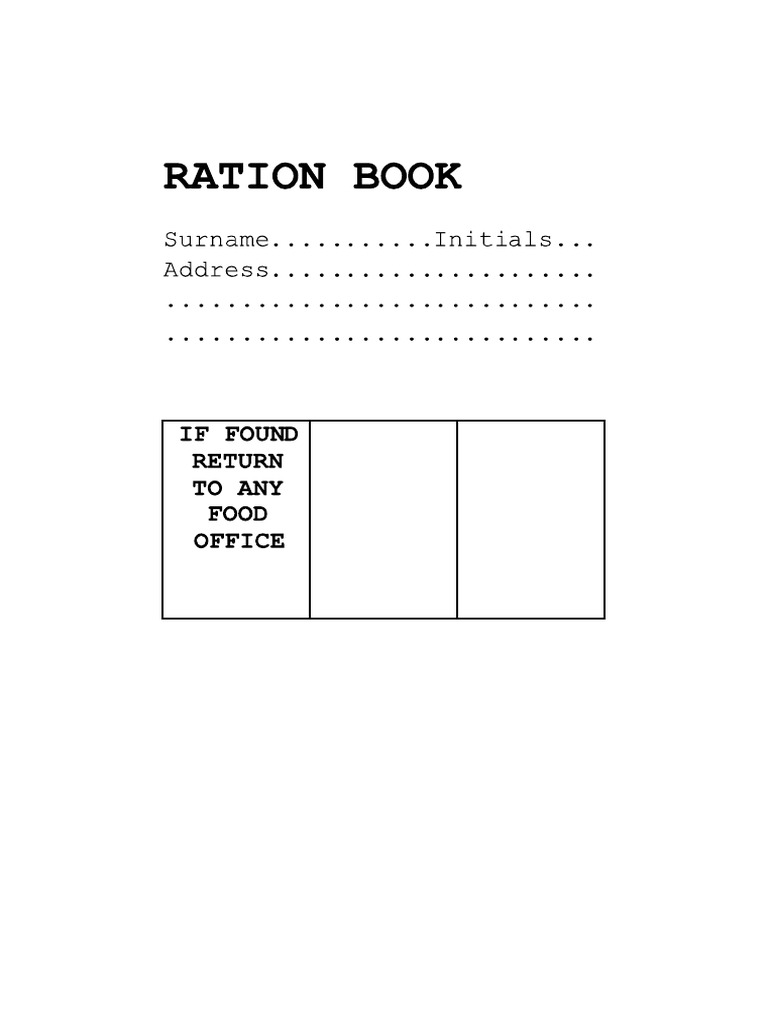 Ration Book | PDF
