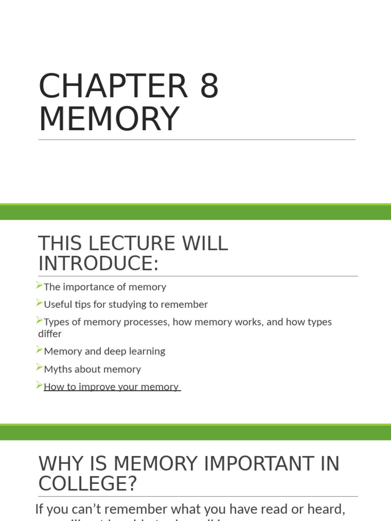 Chapter 8 Memory Pdf