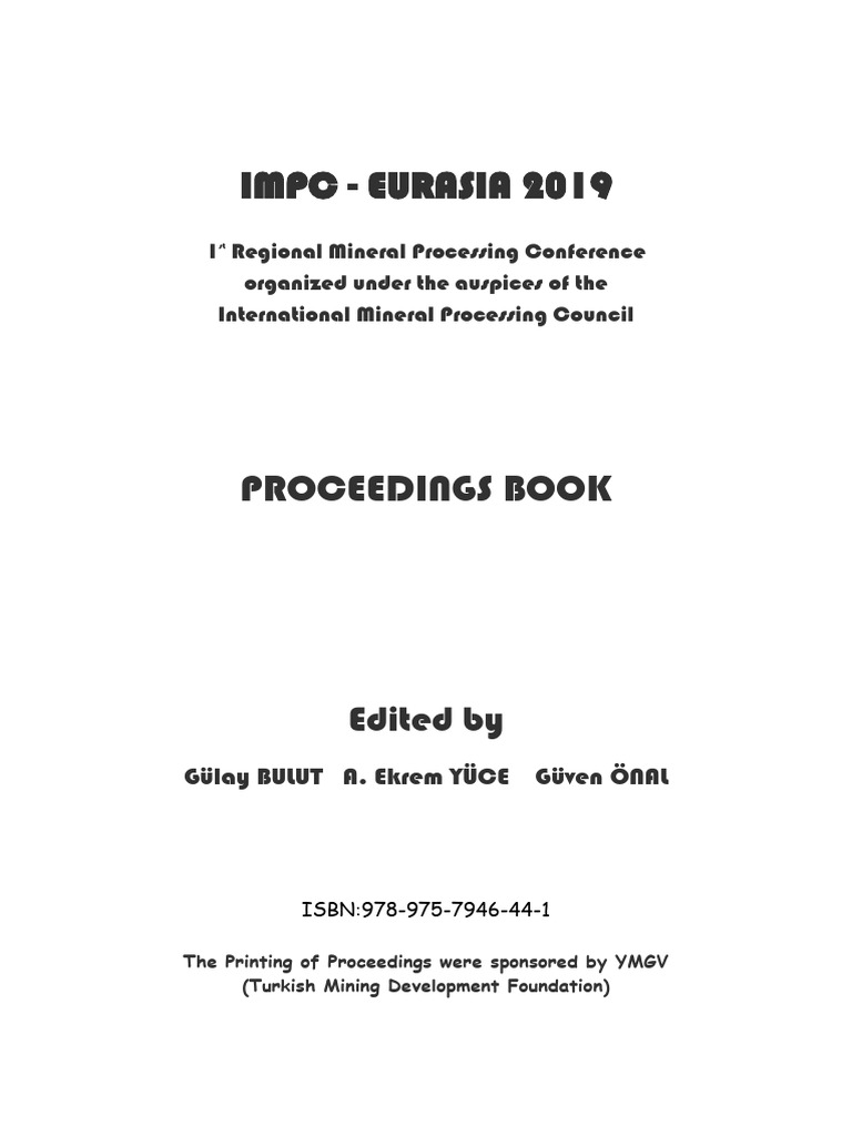 IMPC-Eurasia-2019 Characterization of A Gold and Silver Bearing ...