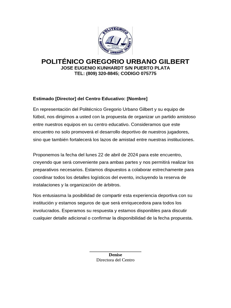 Politénico Gregorio Urbano Gilbert | PDF