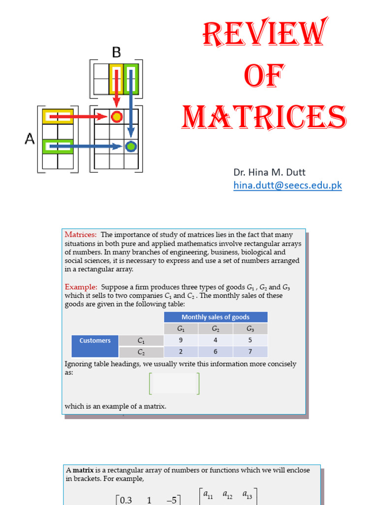 Review Of Matrices Pdf
