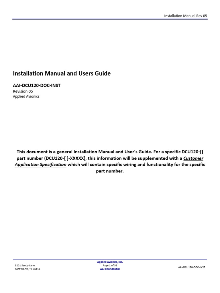 Aai Dcu120 Doc Inst | PDF