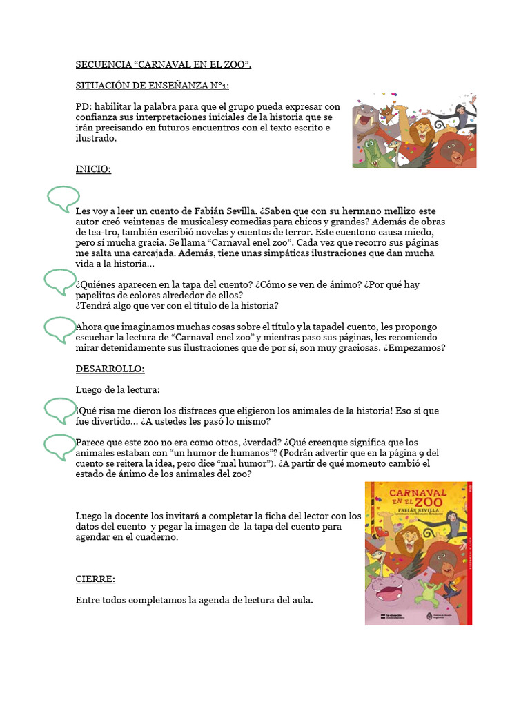 Secuencia Carnaval en El Zoo | PDF | Humor, image size:768x1024