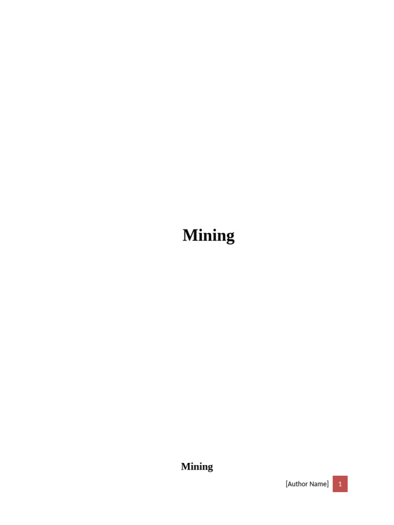 Mining | PDF