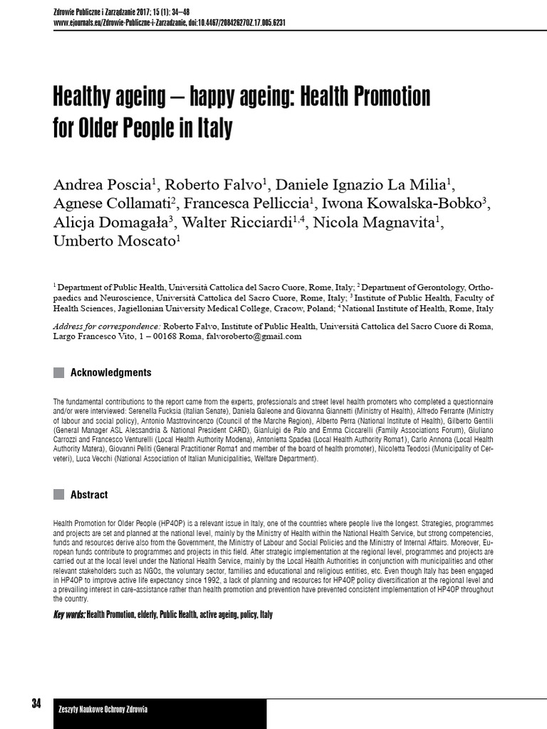 Healthy Ageing Happy Ageing Health Promo | PDF