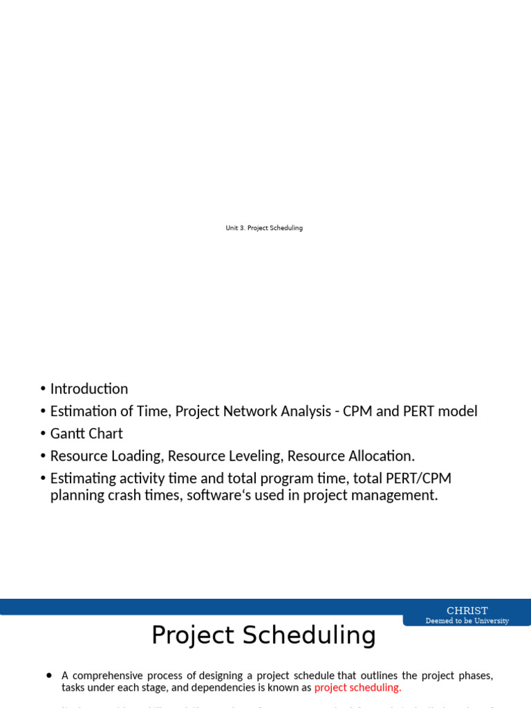 Unit 3. Project Scheduling | PDF