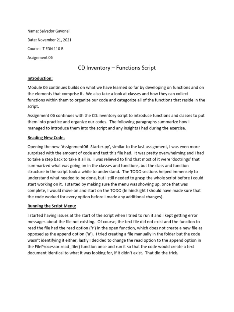 Assignment06 Writeup | PDF