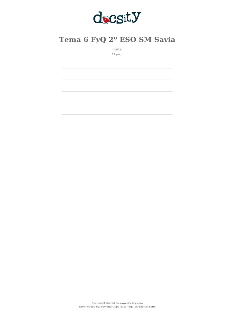 Docsity Tema 6 Fyq 2o Eso SM Savia | PDF