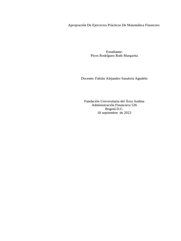 Matematica Financiera Eje 3. | PDF