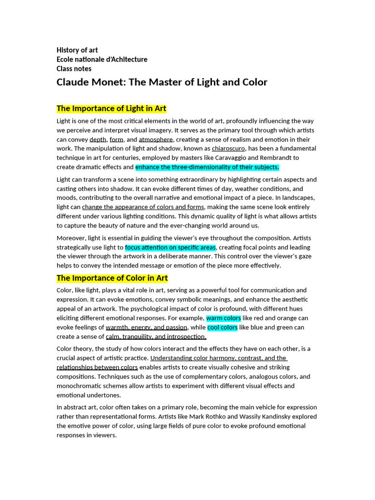 CLAUDE MONET BIOGRAPHY PDF visual data 8