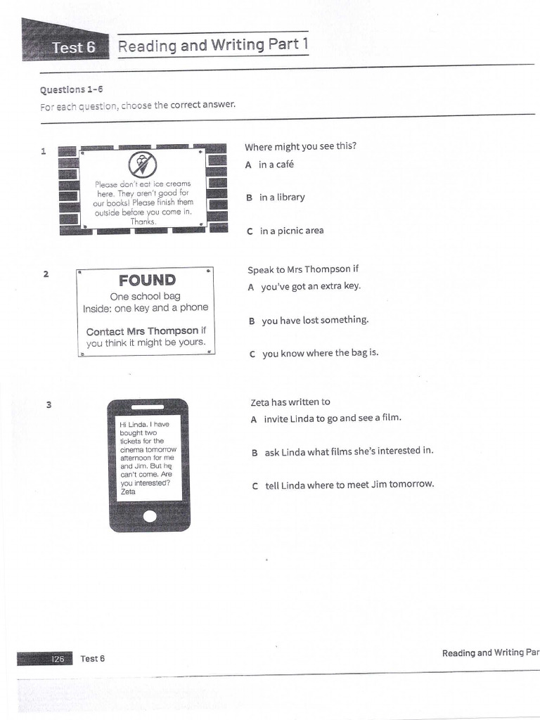 Key FS Trainer - Test 6 - Reading and Writing | PDF