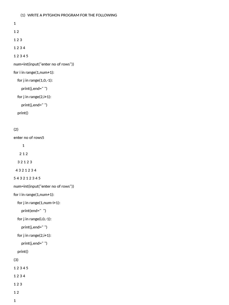 Pattern programs pdf