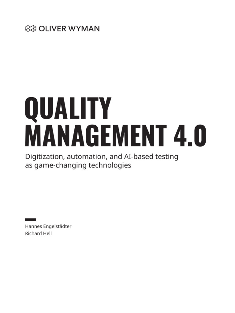 Quality Management 4 0 | PDF