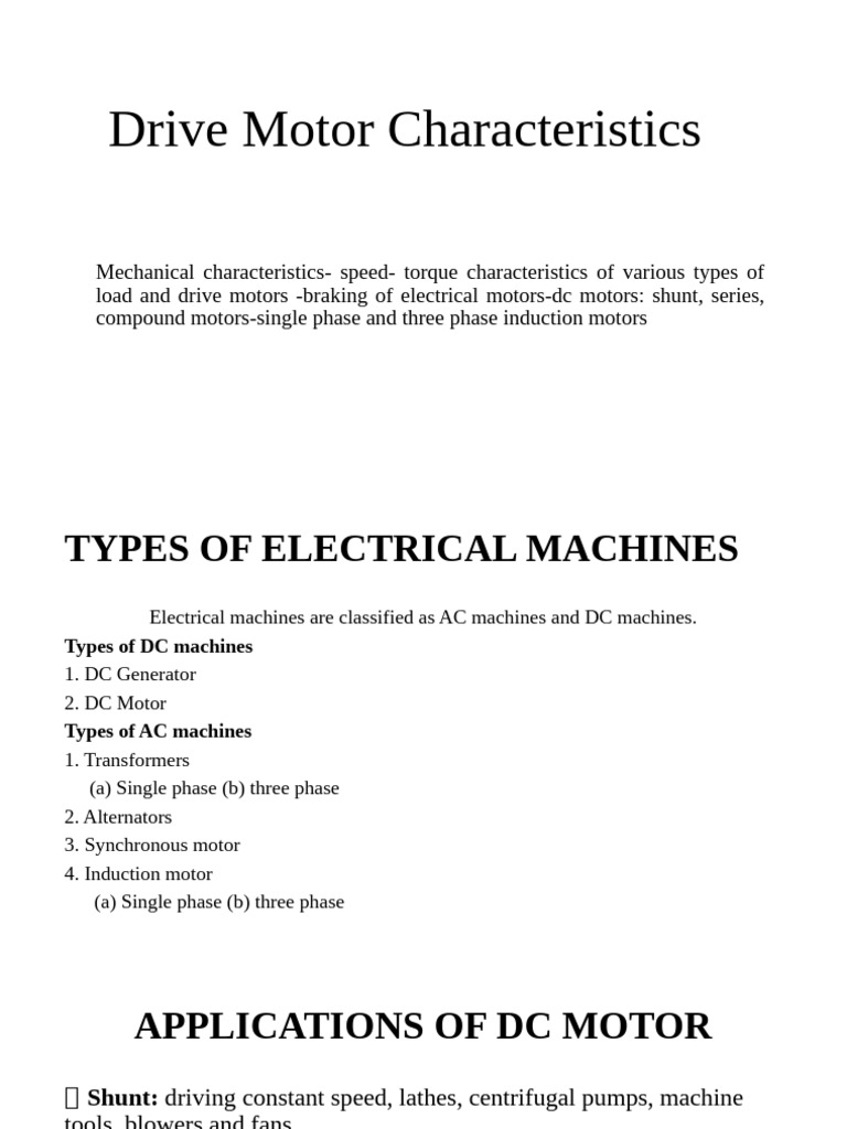 Electric Motor Types and Characteristics | PDF | Electric Motor ...