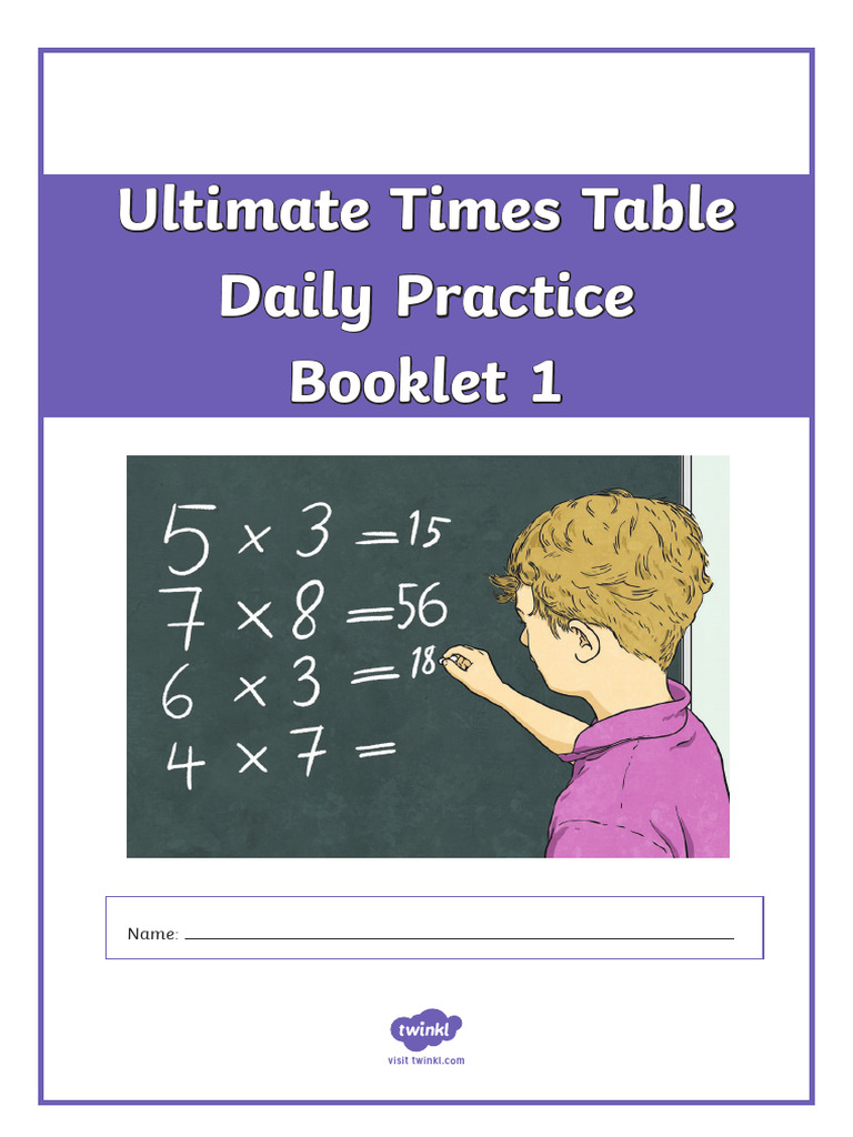 Ultimate Times Table Daily Practice Booklet 1 | PDF