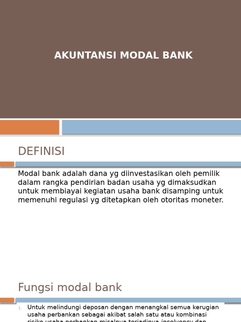 Akuntansi Modal Bank2 | PDF