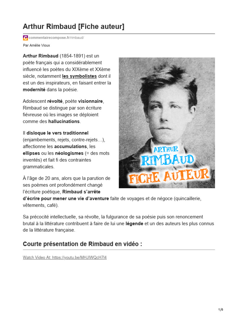 Rimbaud Po sie Et Modernit PDF Arthur Rimbaud Po sie