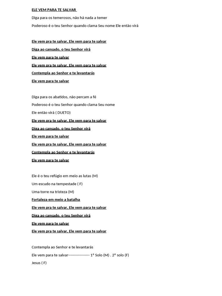 Ele Vem Para Te Salvar: Esperança e Fé | PDF