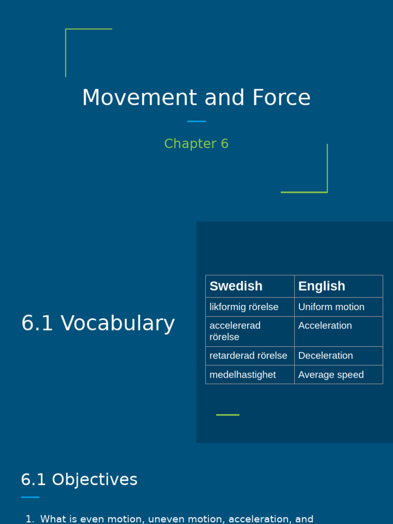 Unit 1 Chapter 6 - Movement and Force | PDF