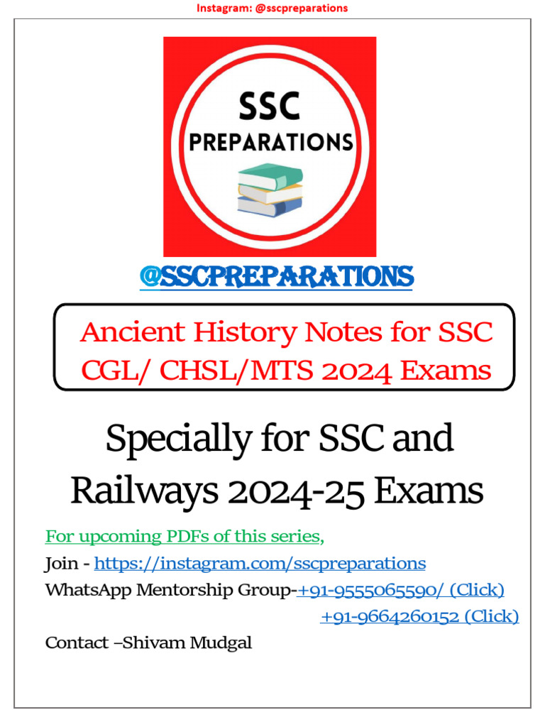 Pre Mauryan Empire History Notes For SSC CGL+CHSL+MTS 2024 Exams | PDF