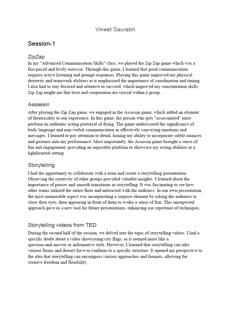 Advanced Communication Skills Insights | PDF | Communication | Storytelling