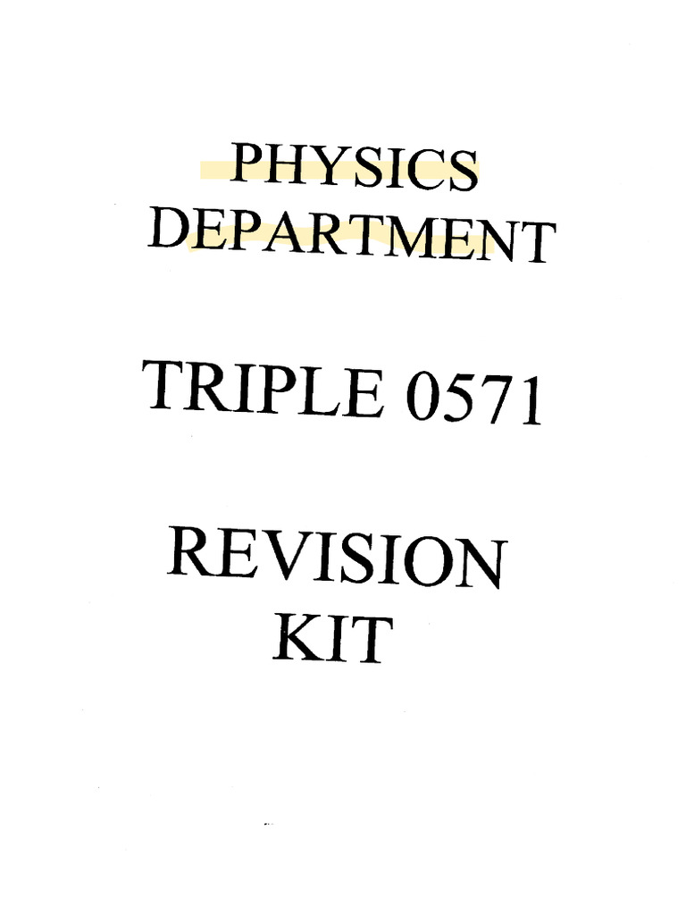 Physics Revision Triple | PDF