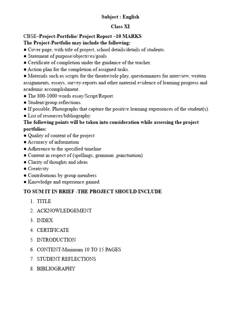 Class 11 English - Topics For Project (2024-25) | PDF