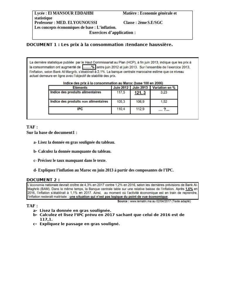 TD Inflation 2020 | PDF