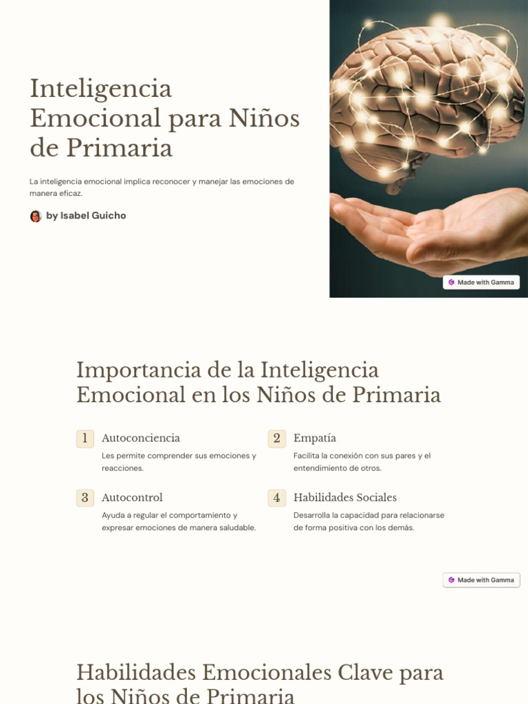 Inteligencia Emocional en Niños de Primaria | PDF | Las emociones ...