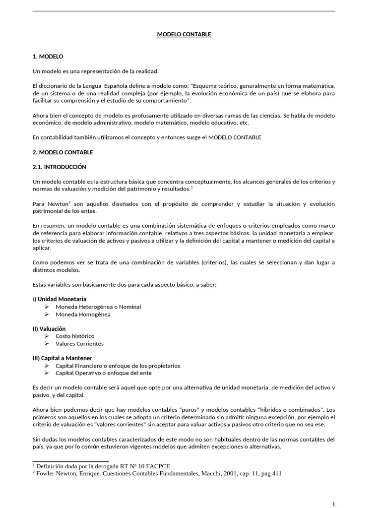 Modelos Contables Teoría | PDF
