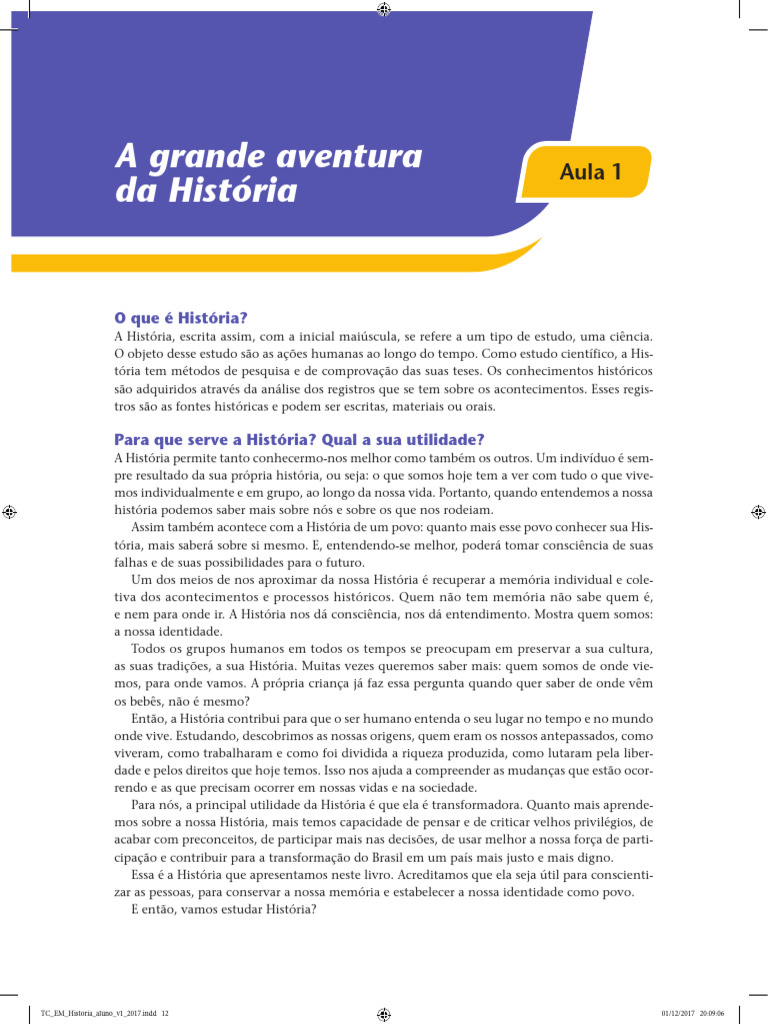 01 - A Grande Aventura Da História | PDF