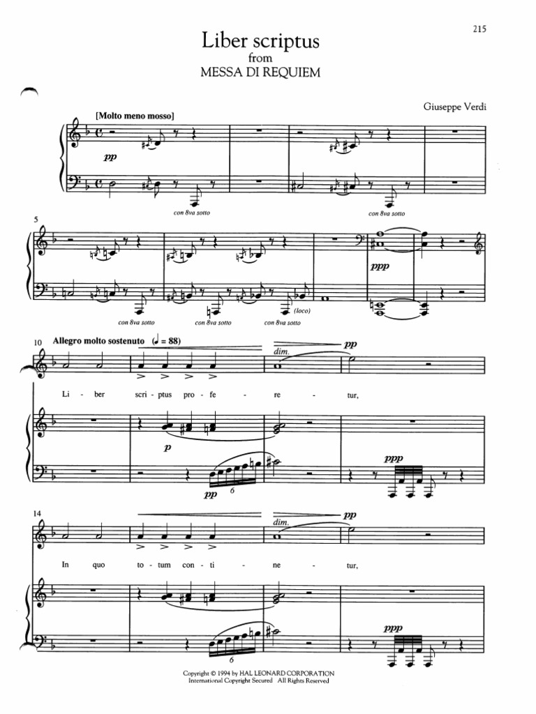Verdi, Liber Scriptus | PDF