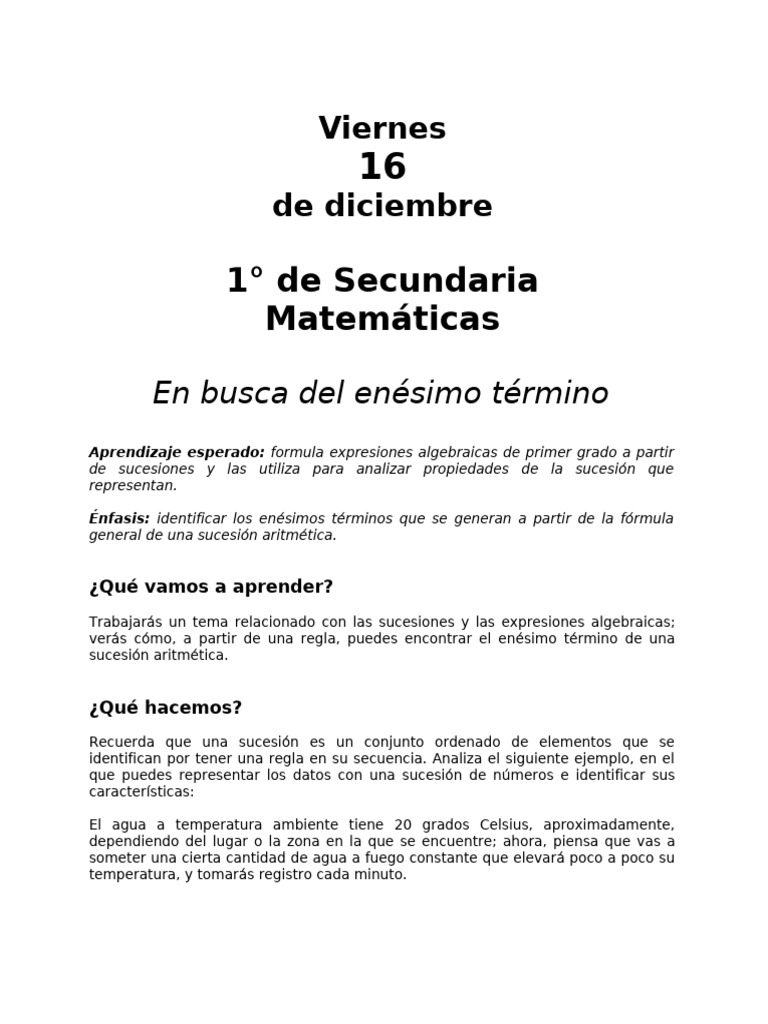 En Busca Del Enésimo Término | PDF