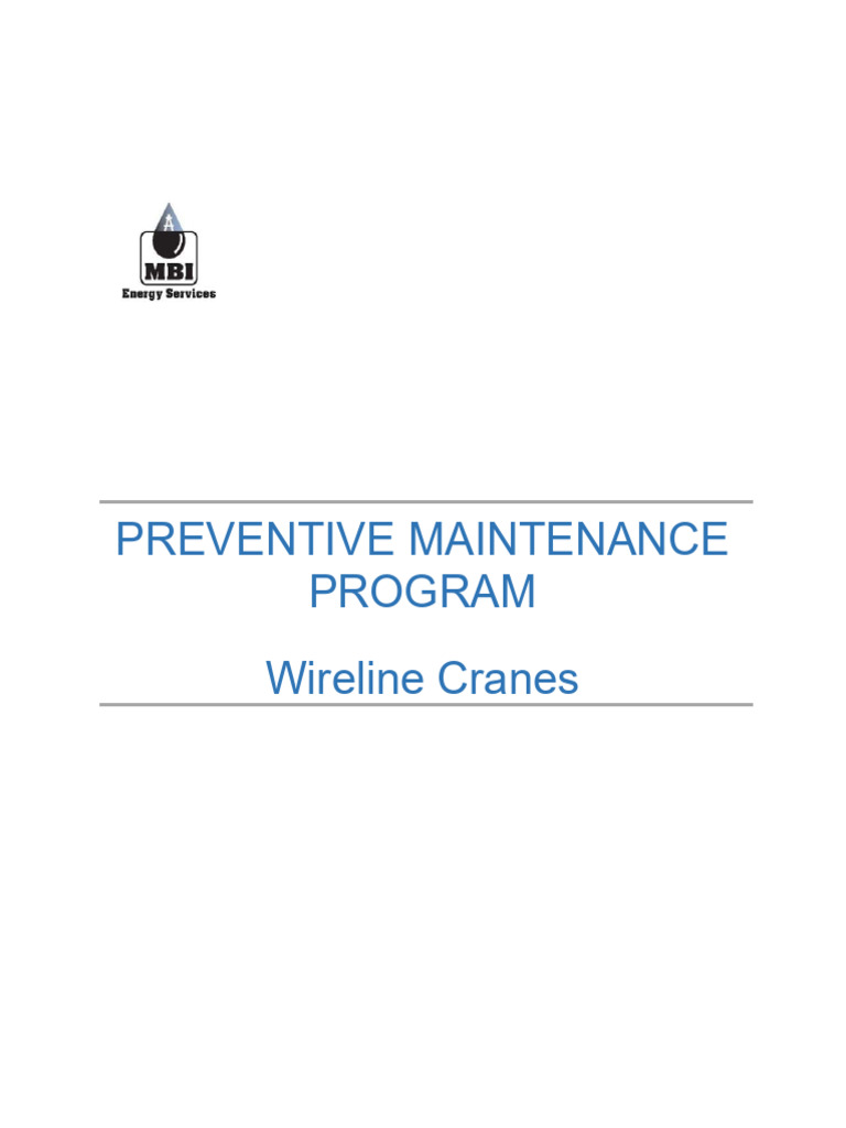 Wireline Crane Maintenance Guidelines | PDF | Safety | Computers