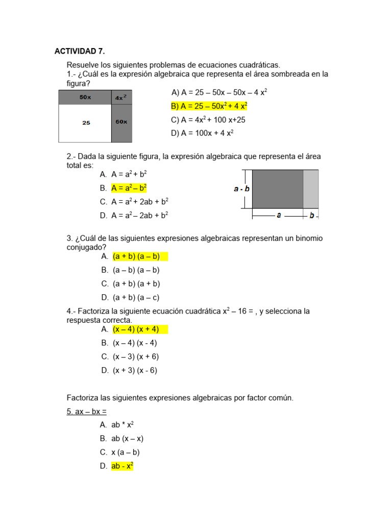 Actividad 7 Respuestas | PDF
