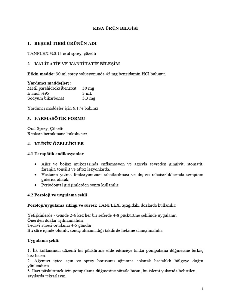 Tanflex Oral Sprey0-15 | PDF