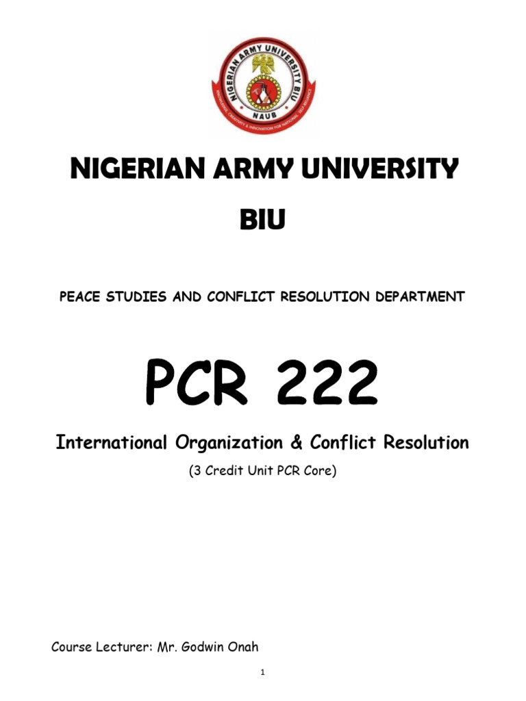 International Organizations & Conflict Resolution | PDF | International ...