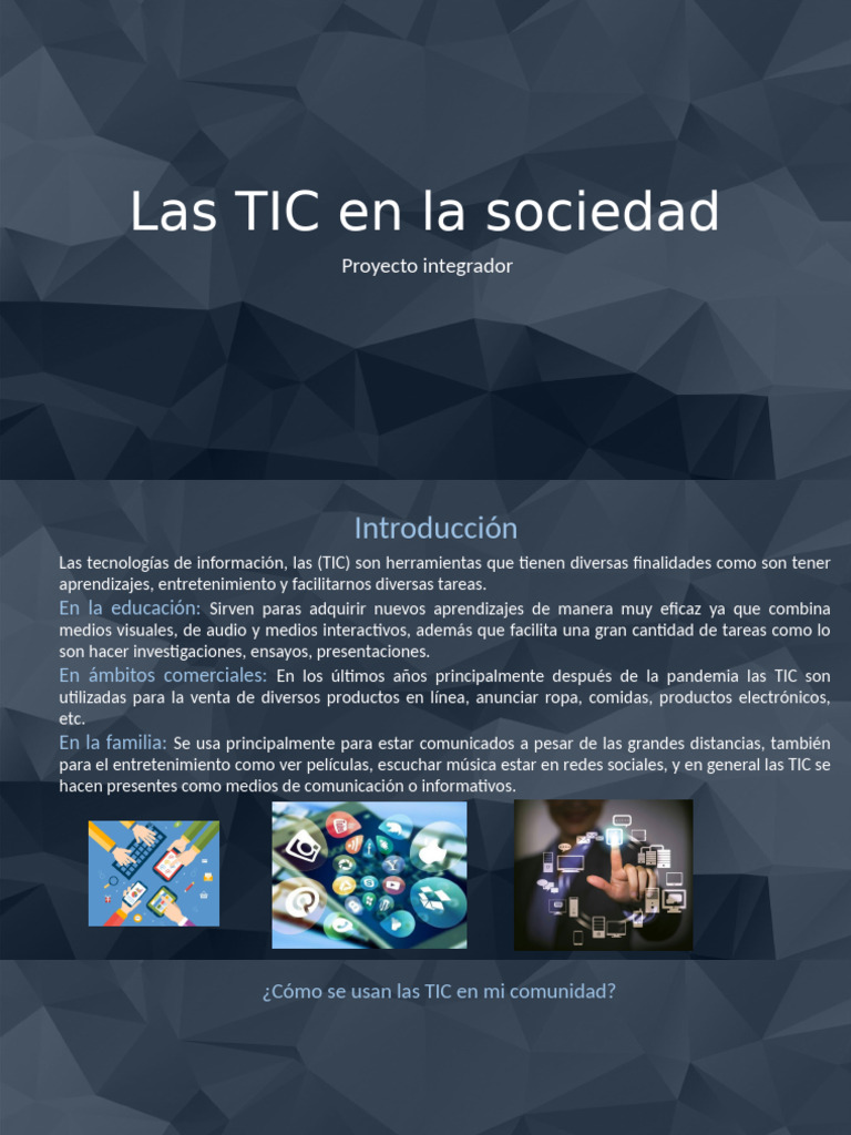 Las TIC en La Sociedad | PDF