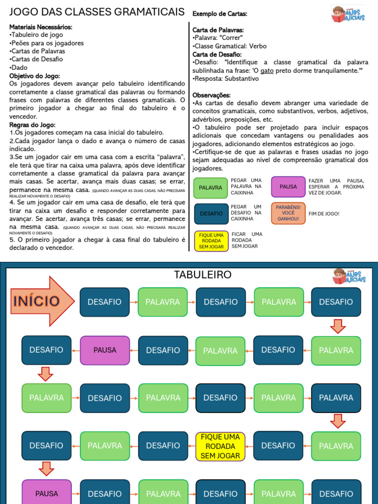 Jogo Das Classes Gramaticais | PDF