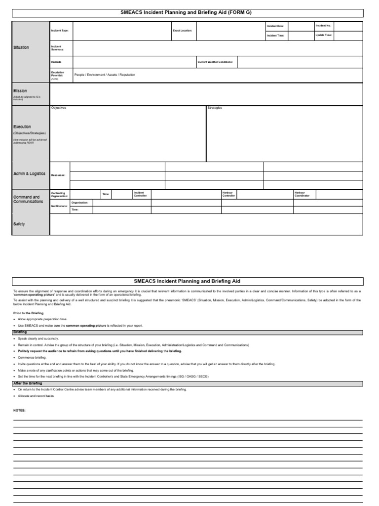 SMEACS Incident Briefing Guide | PDF
