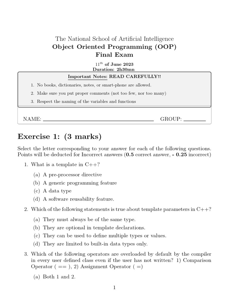 Final Exam | PDF