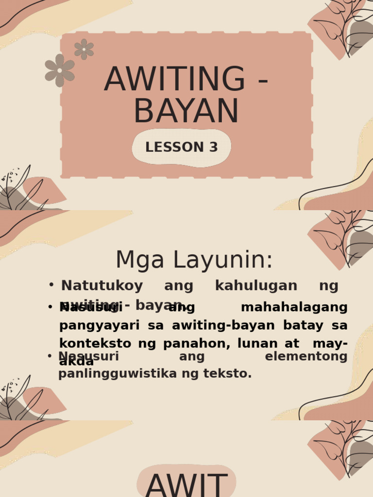 Awiting+ +Bayan+Lesson+3 | PDF