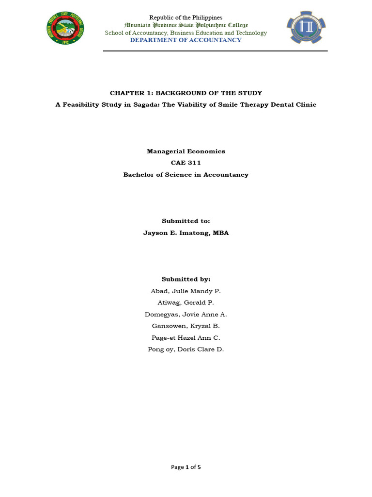 Chapter 1 - Background of The Study | PDF