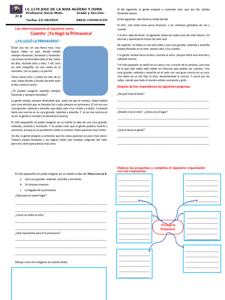 Ficha Comunicacion Leemos Sobre La Primavera | PDF