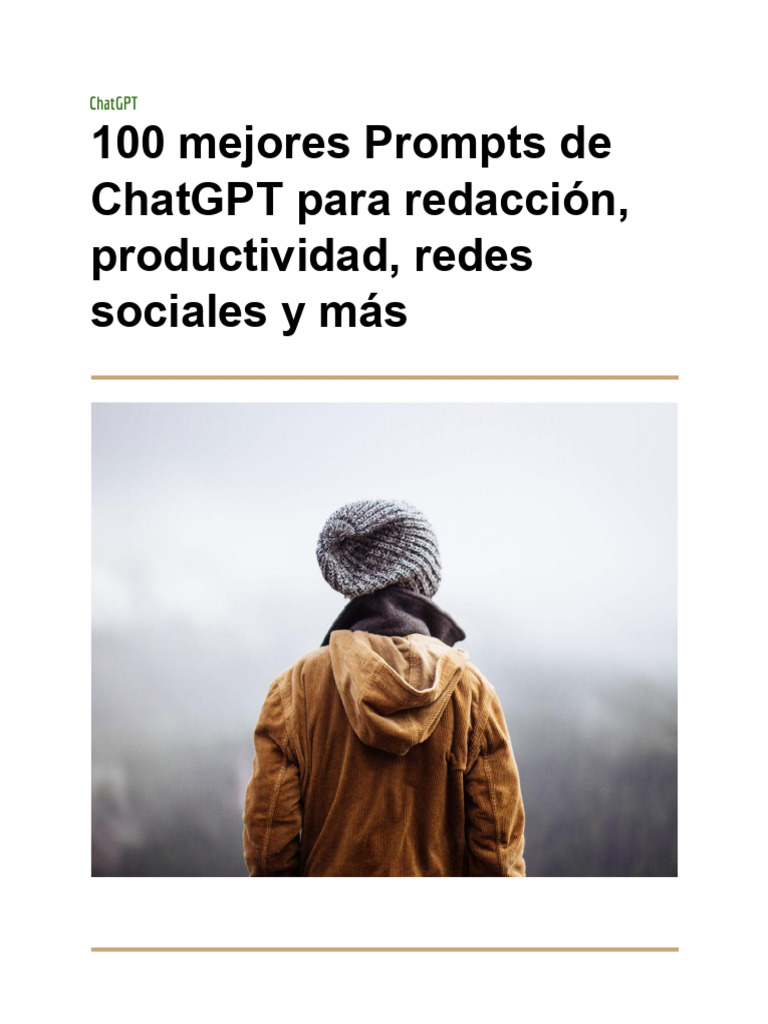 100 Mejores Prompts de ChatGPT | PDF