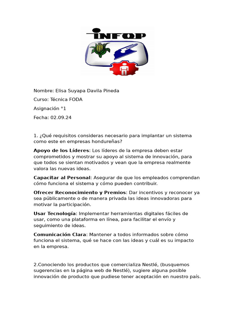Plan Innova Nestlé - Elisa Davila | PDF