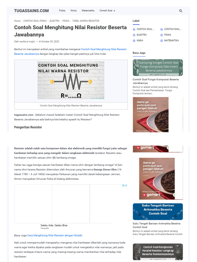 Contoh Soal Menghitung Nilai Resistor Beserta Jawabannya Pdf