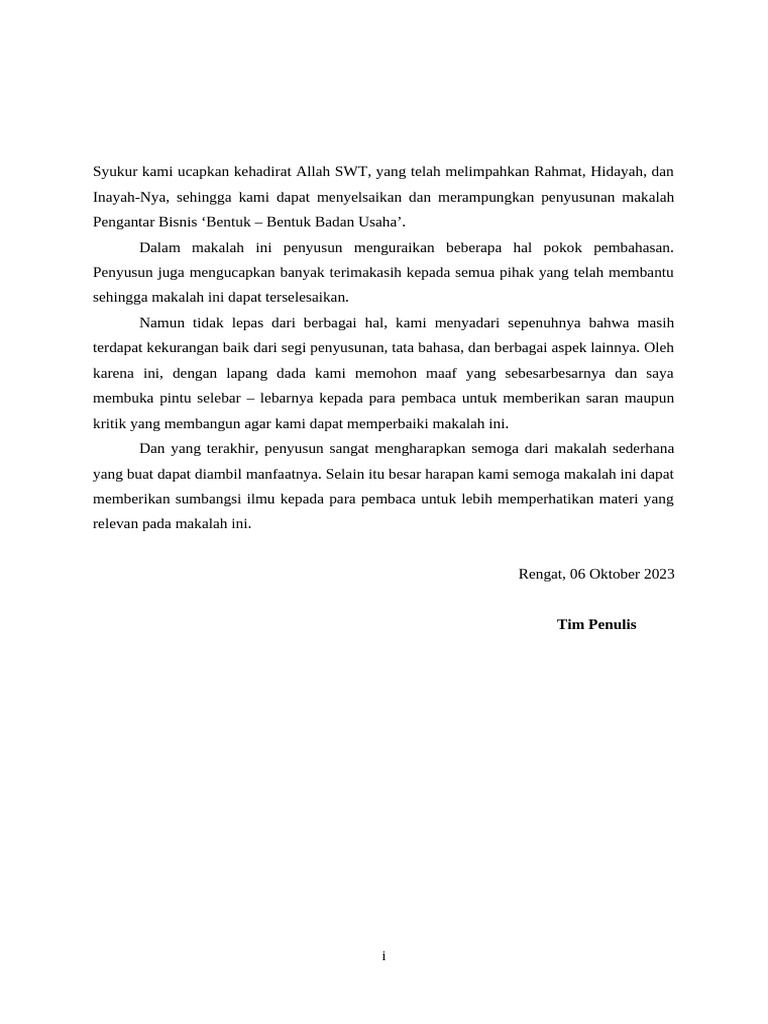Bentuk - Bentuk Badan Usaha | PDF